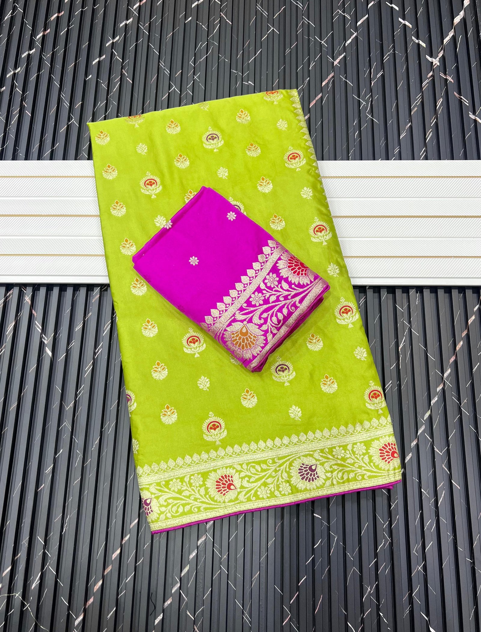 Pure Satin Gaji Silk Jacquard Saree image 6