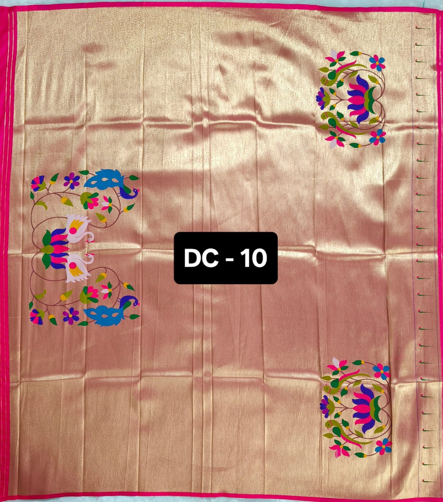 4 Paithani Blouse Piece Pink Border