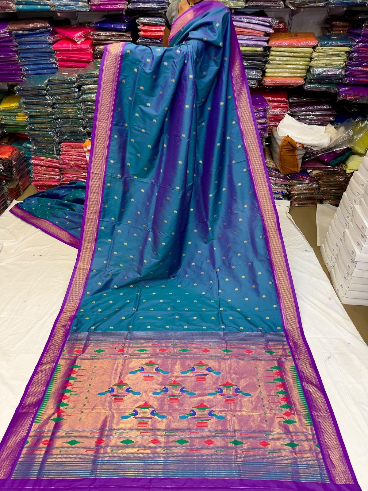 Yeola Double Pallu Semi Paithani image 9