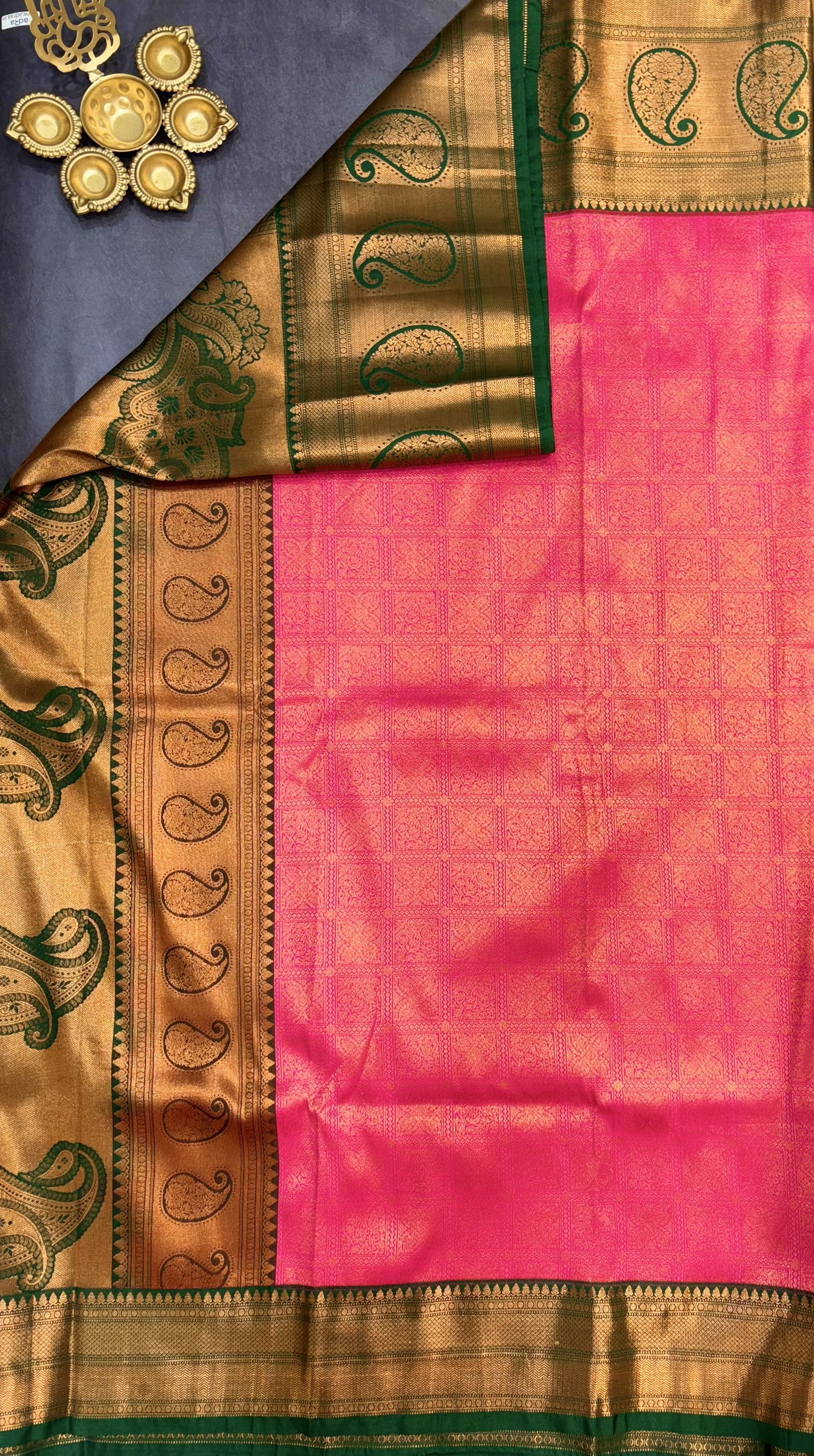 Bridal kanjivaram Semi SIlk Saree image 13