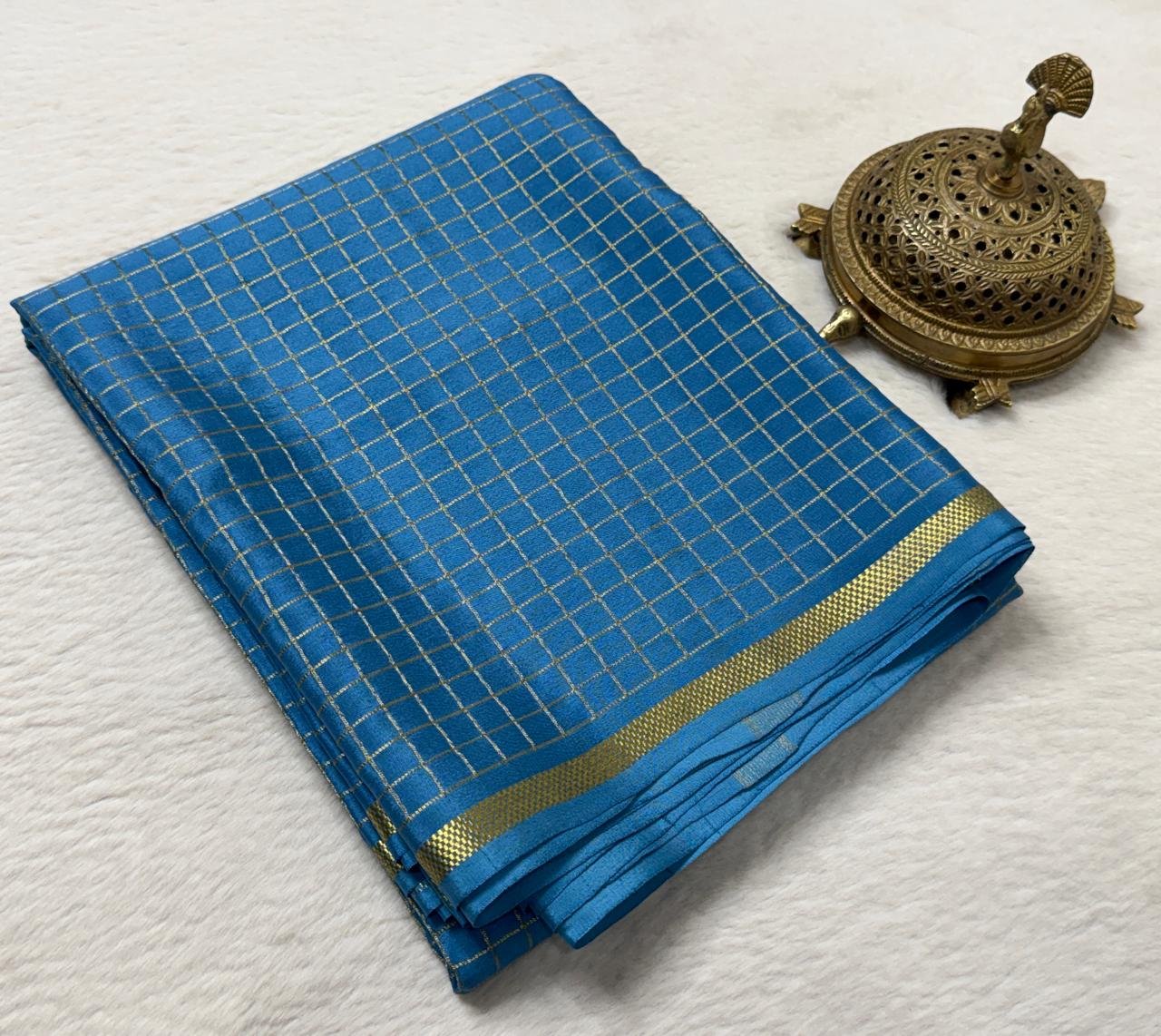 Pure Mysore Checks Sarees image 16