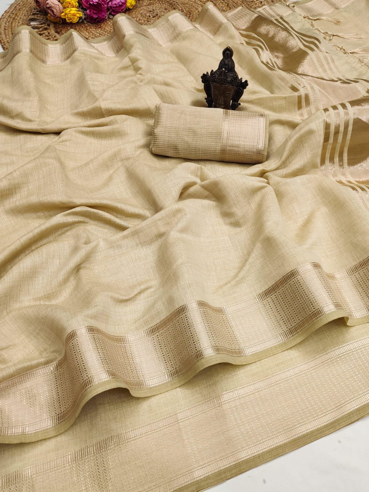 Soft Cotton Sarees Pastels image 3