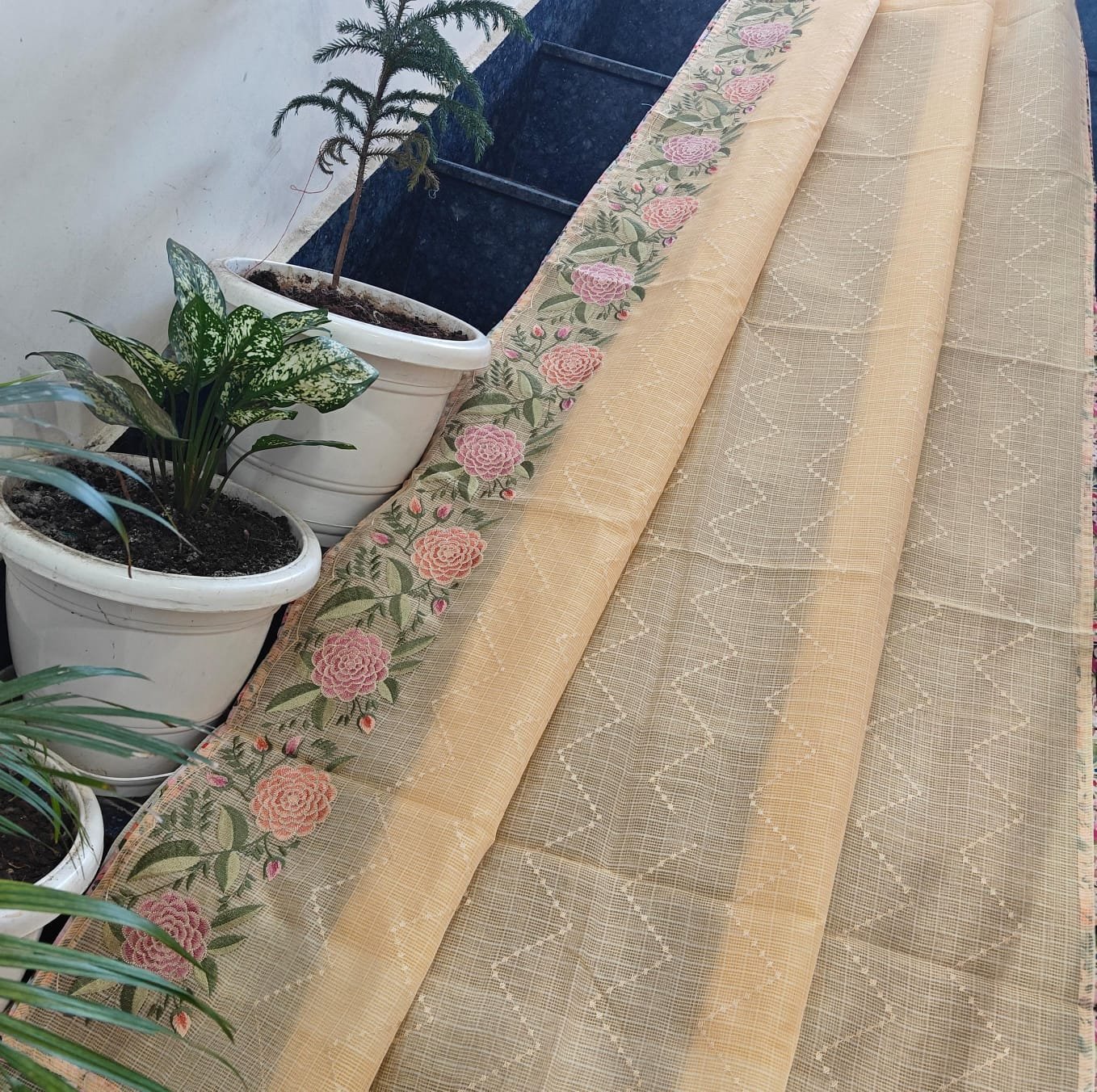 Kota Doria Saree – Embroidery Work image 17