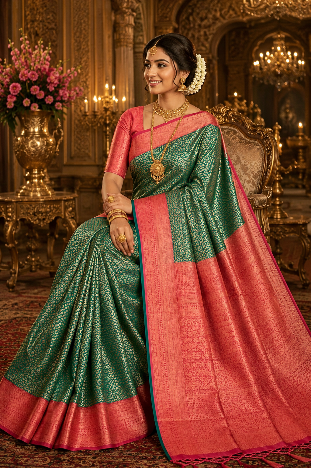 8 Korvai Kanchi Semi Silk Sarees