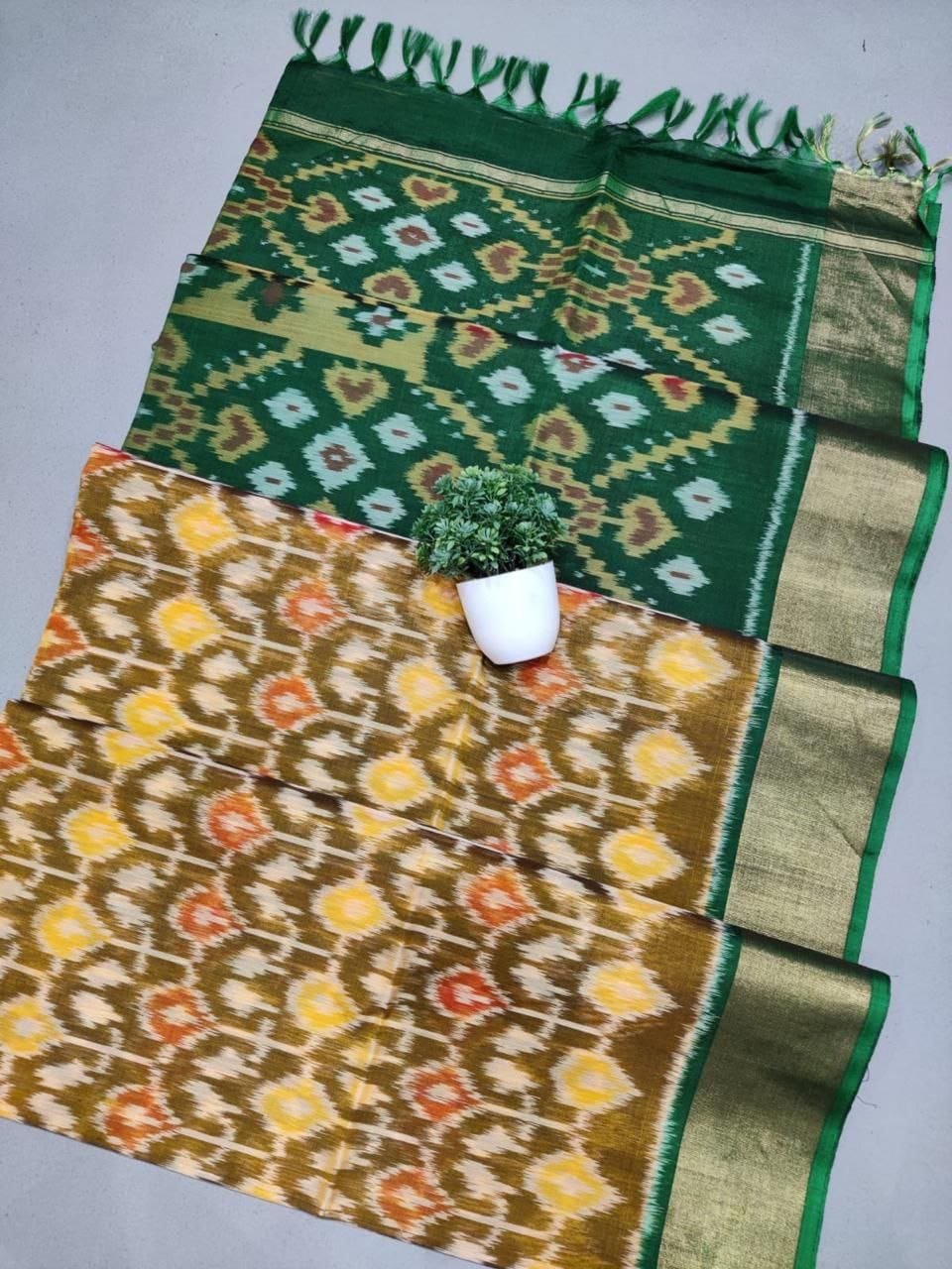 Single Ikkat Sico Cotton Sarees image 7