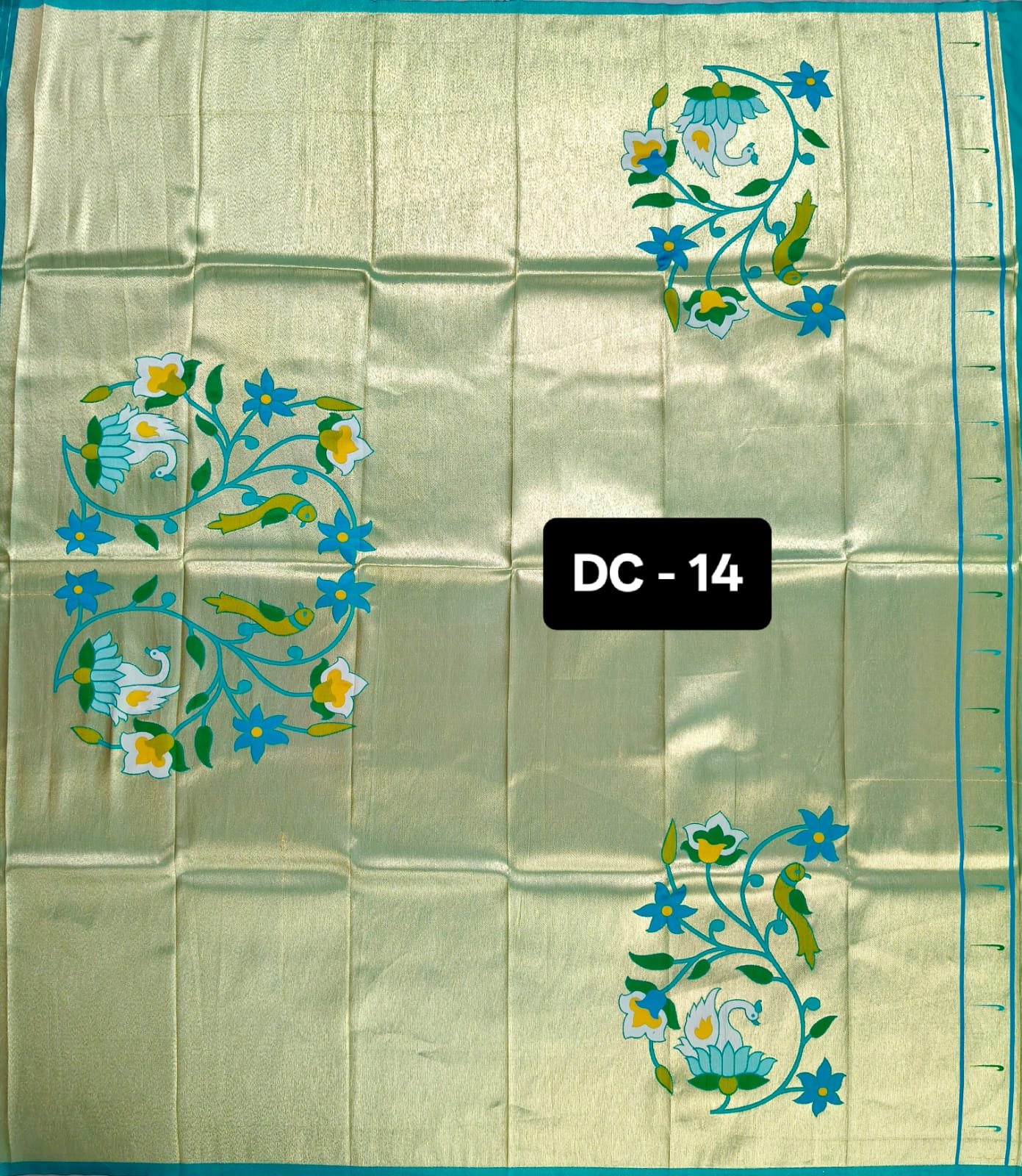 4 Paithani Blouse Piece blue Border