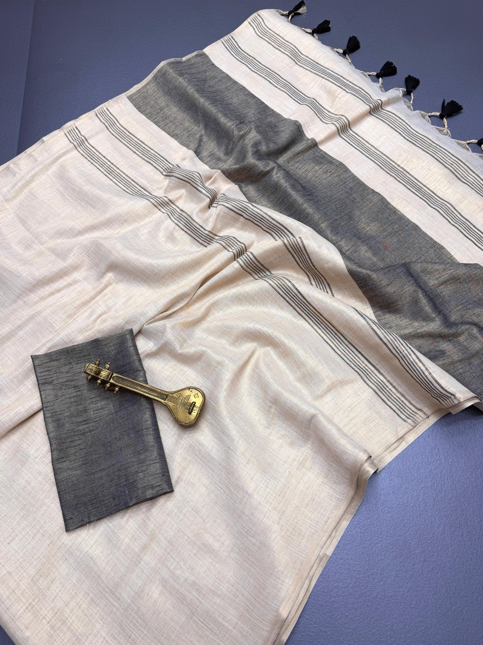 Pure Mysore Silk Soft Linen Saree image 6