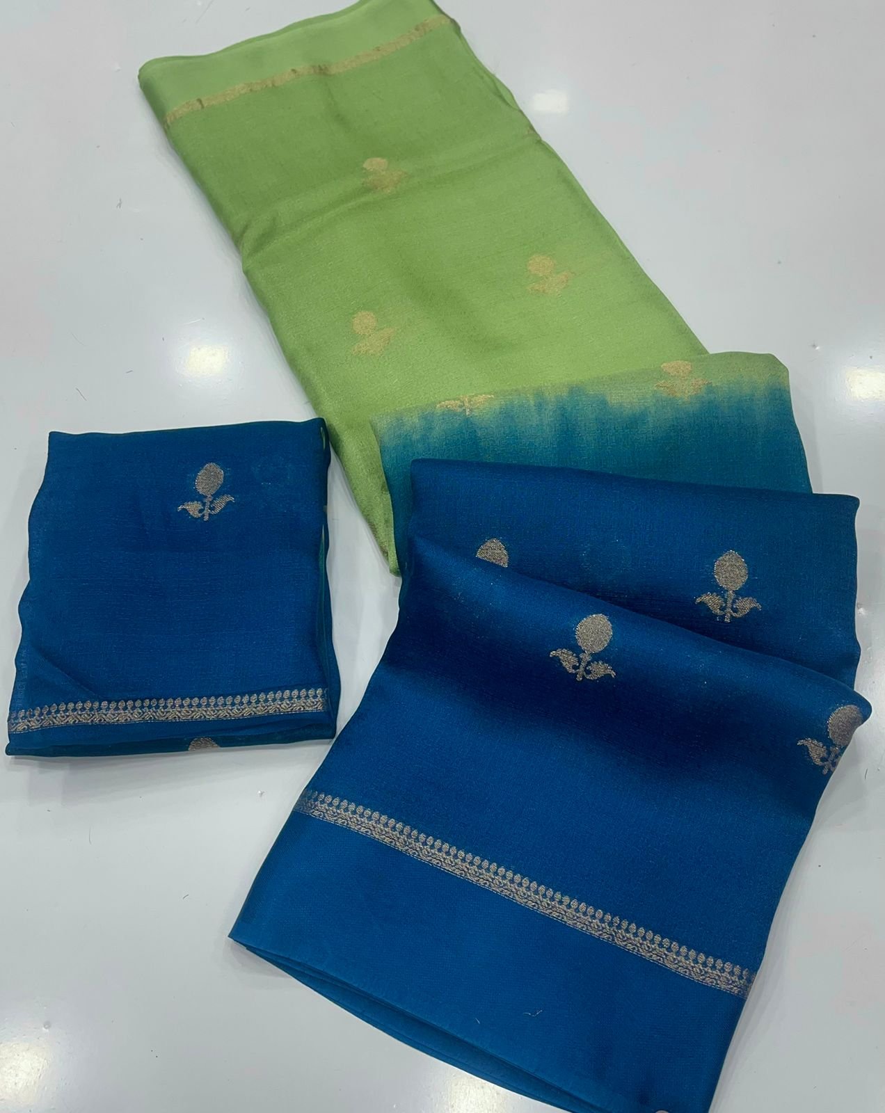 Pure soft Viscose Khadi silk fabric with satin border image 5