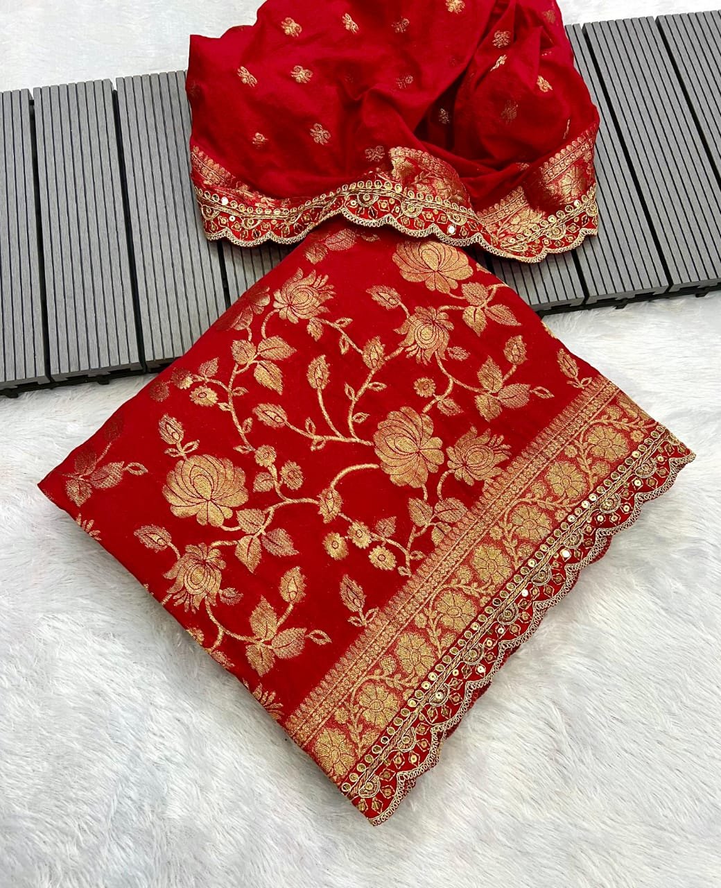 Pure Khaddi Georgette Designer Saree image 9
