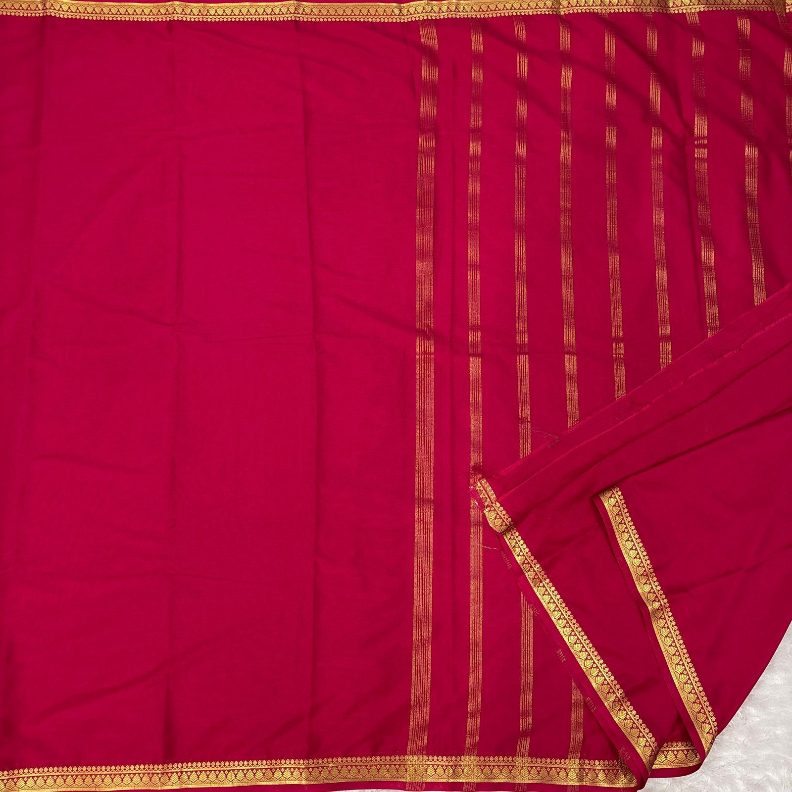 Premium Semi Mysore Silk Sarees with Piping Border image 12