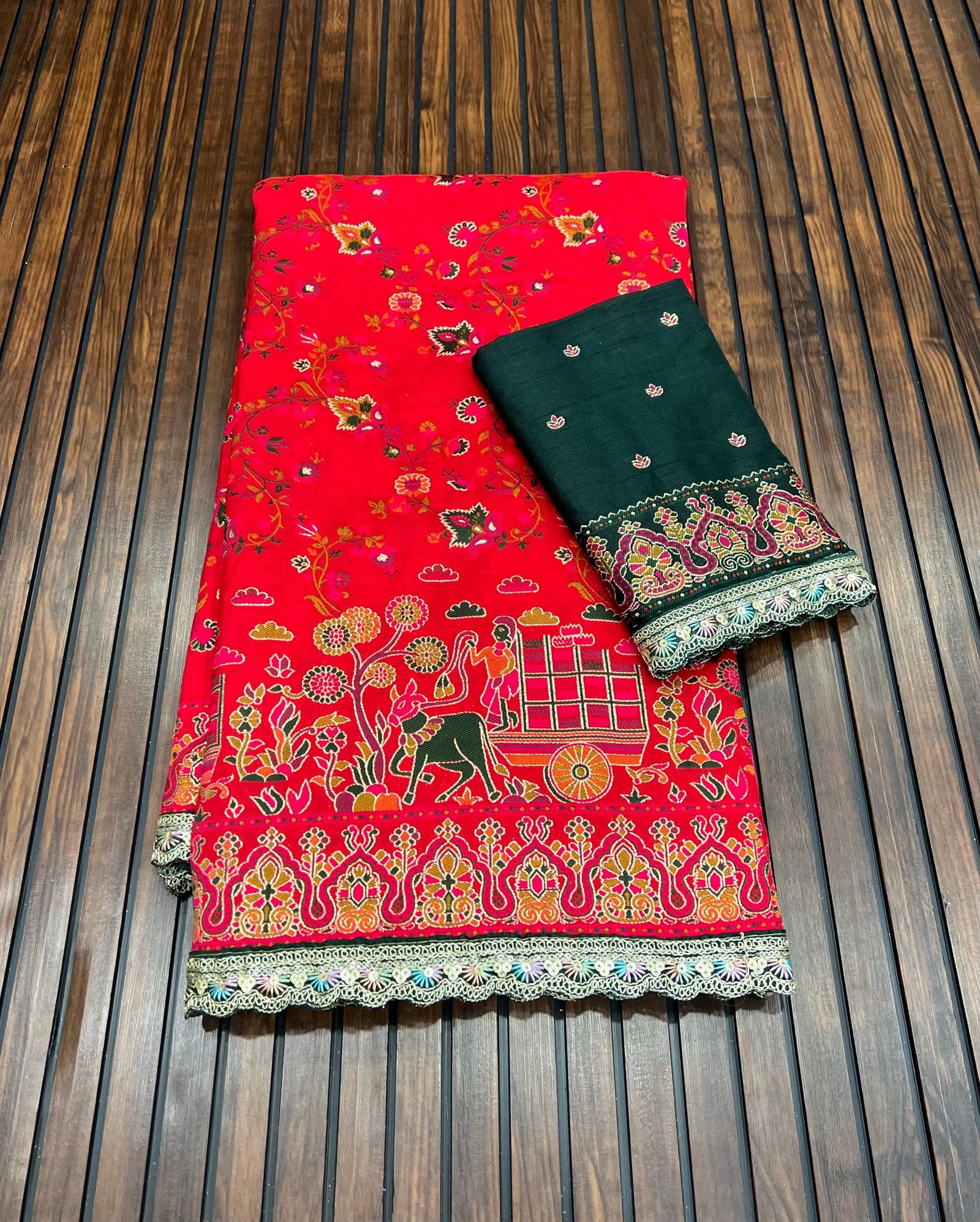 7 Rajwadi Pashmina Silk Weaving Saree image 8