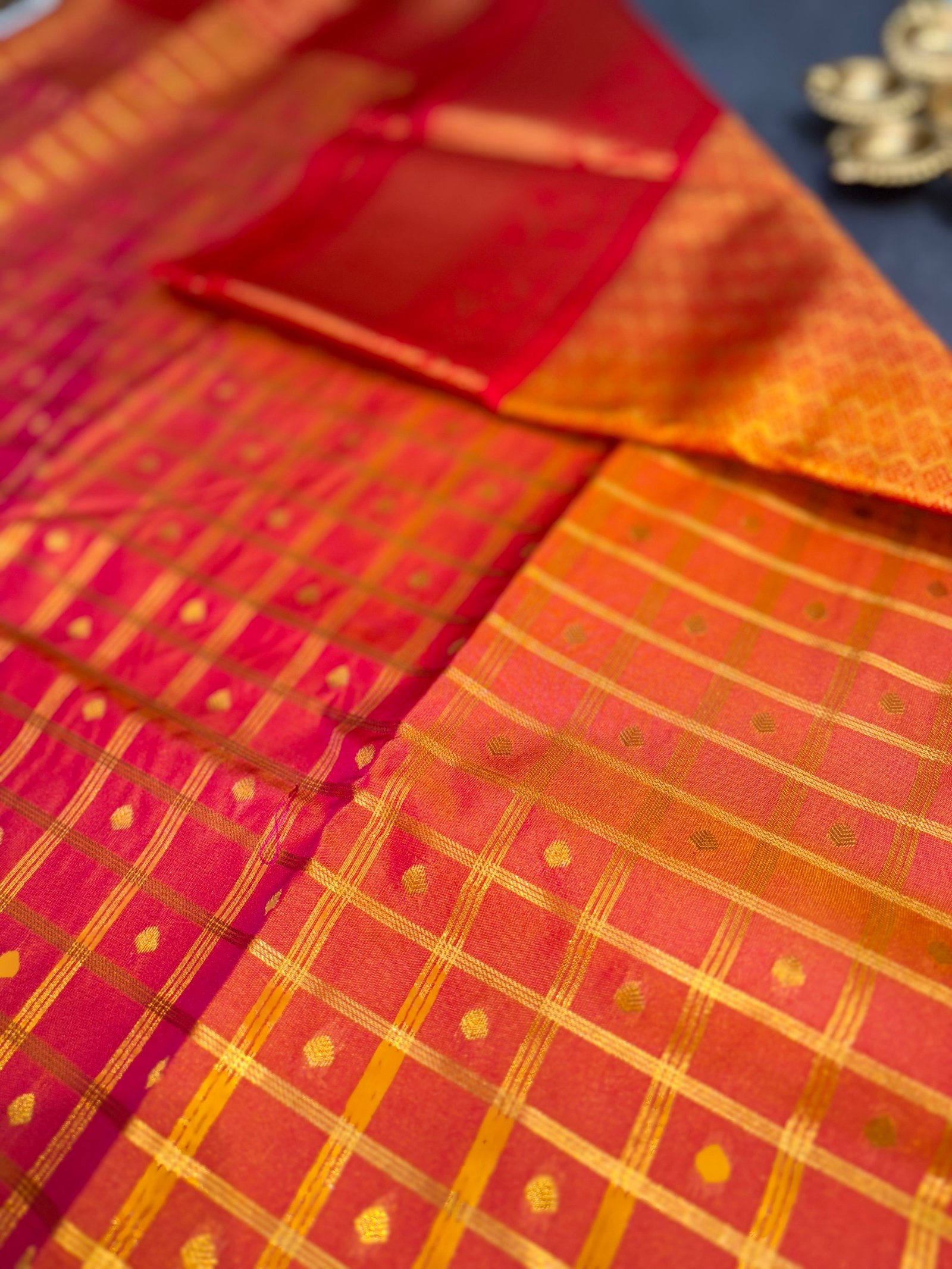 Checks and Tilak Korvai Kanchi Semi Silk Sarees image 10