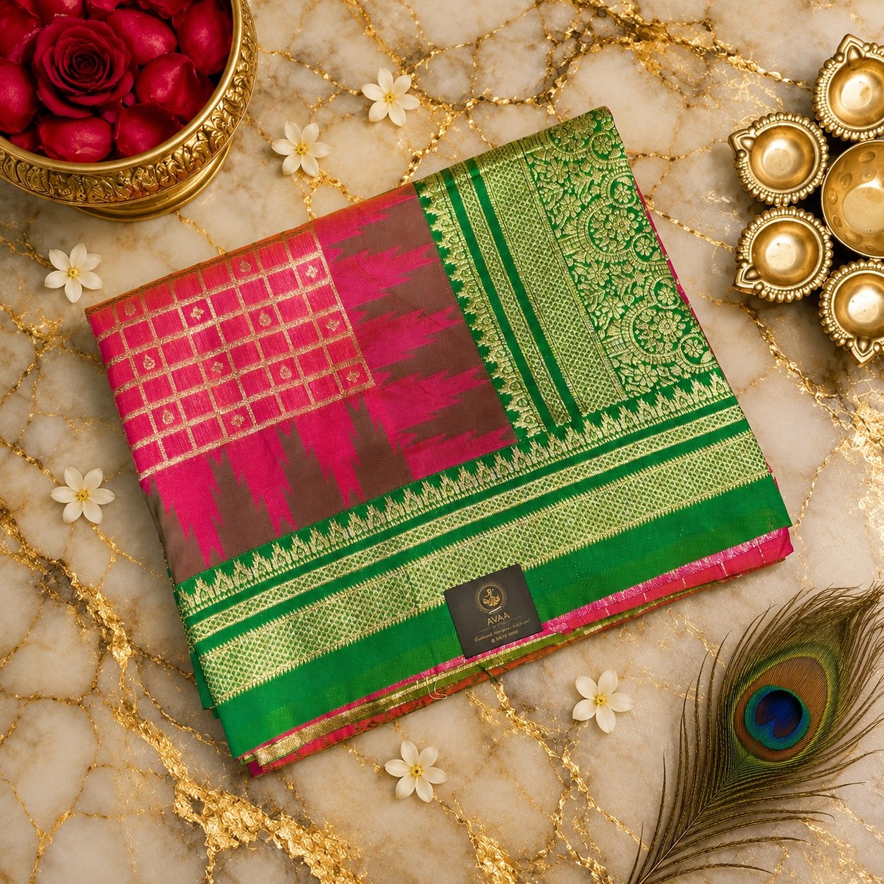 Bridal Semi Gadwal Sarees image 15