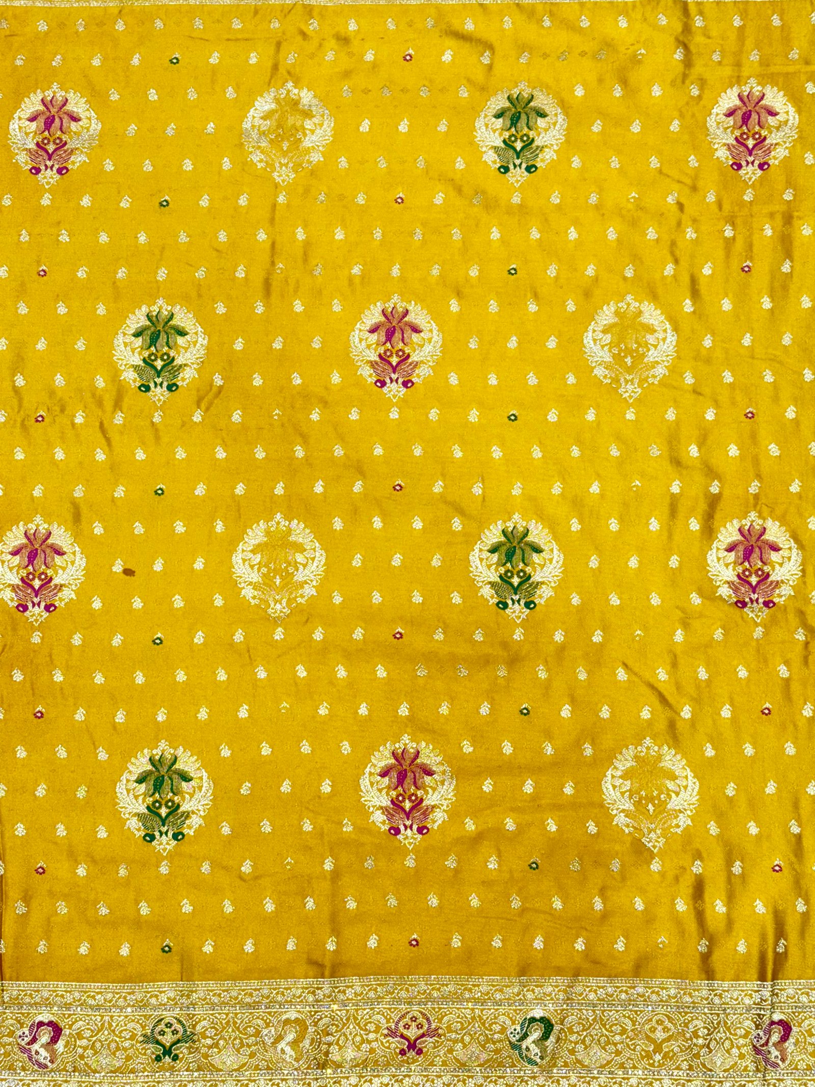Bridal Yellow Jarkan Work Sarees image 2