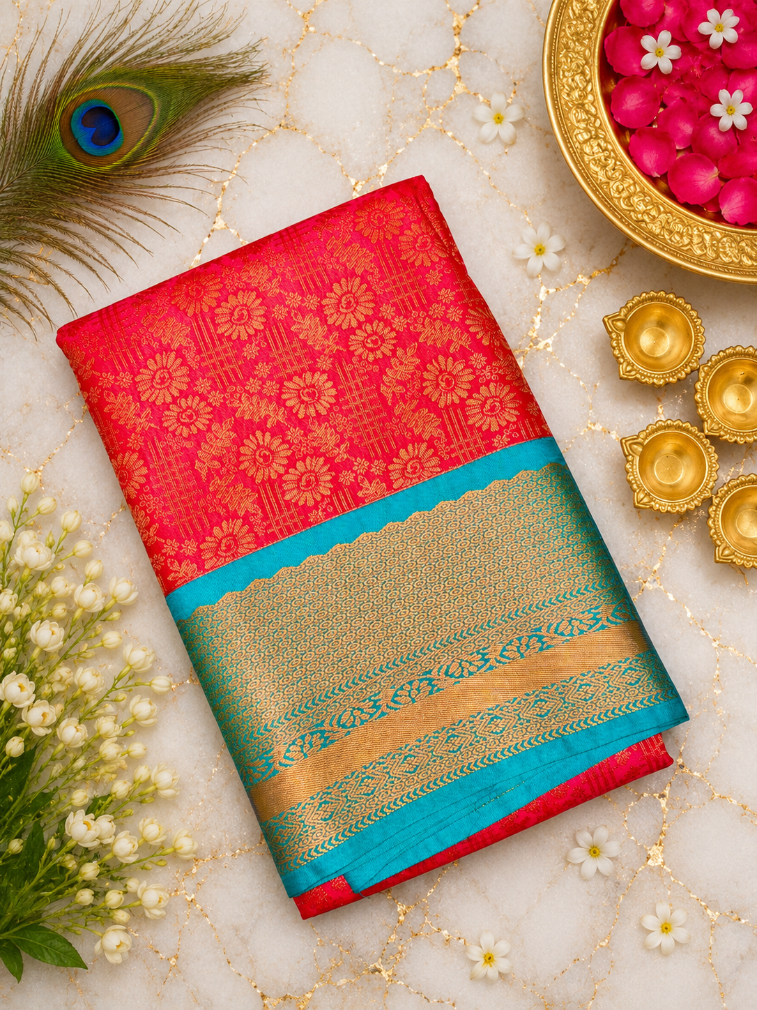 3 Korvai Kanchi Semi Silk Sarees image 5