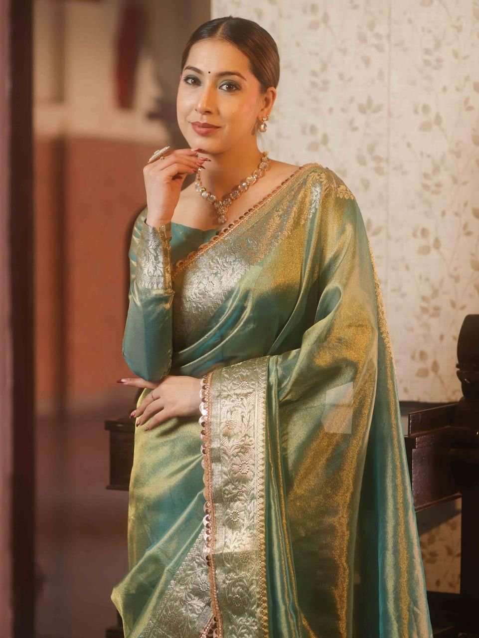 6 Banarasi Tissue Silk image 9