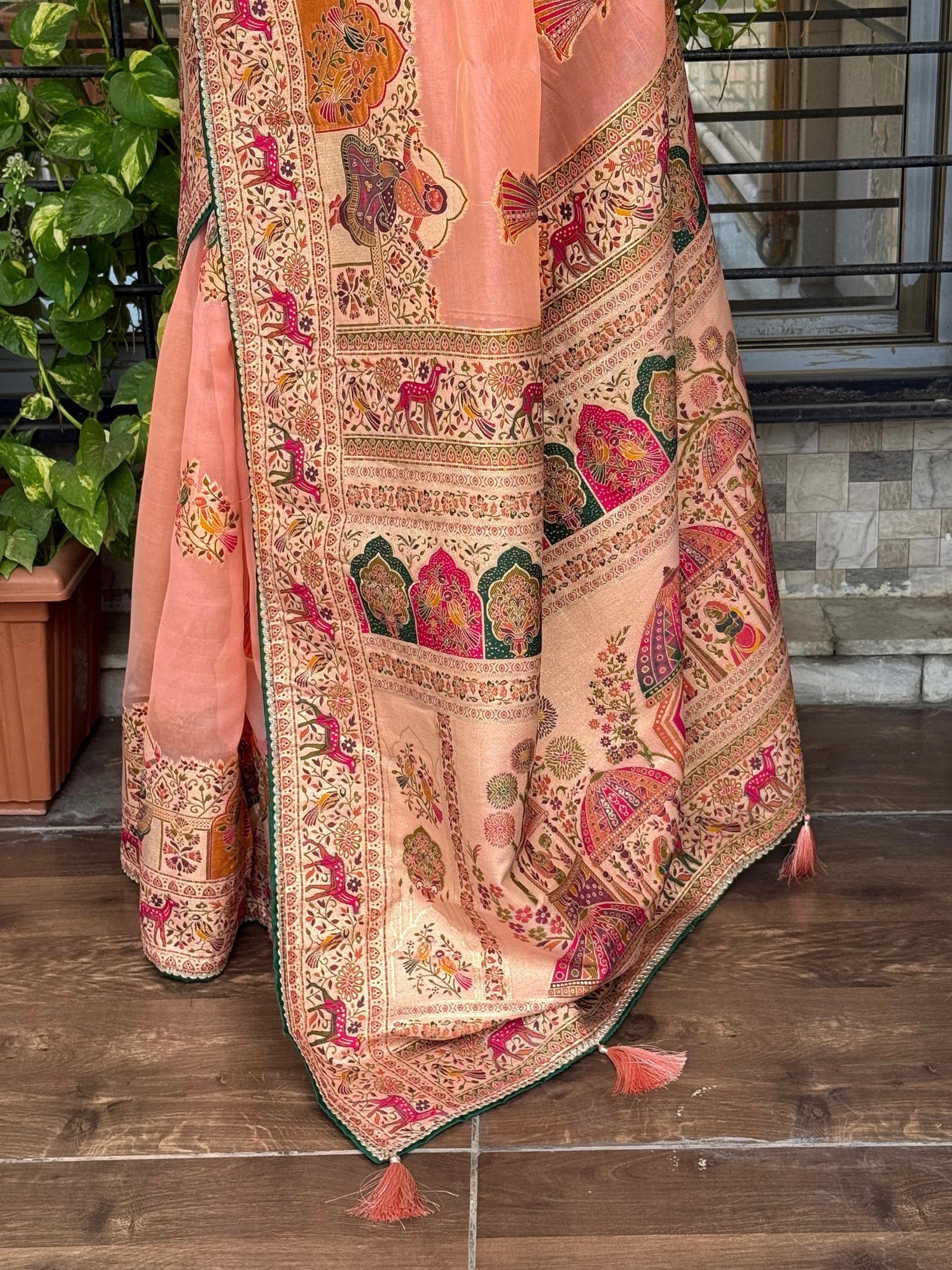 Pure organza jaquard saree image 11
