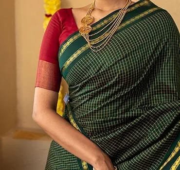 Mangalyam Checked Cotton Sarees image 3