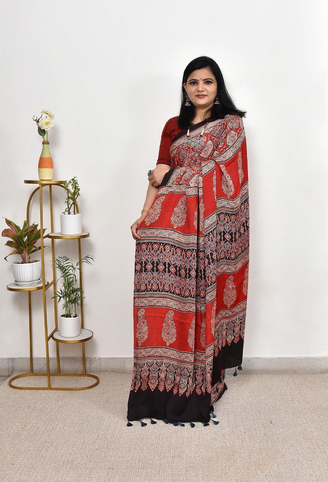 Gajji Silk Ajrakh saree image 7