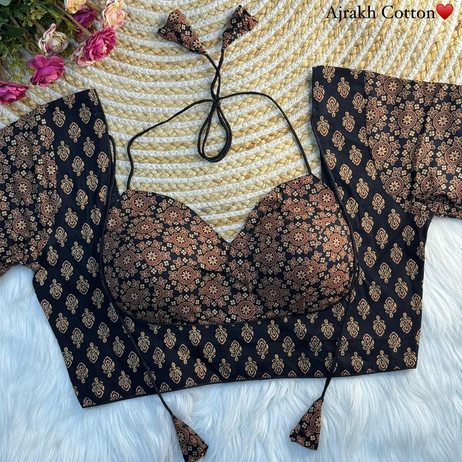 AJRAKH COTTON HALTER NECK BLOUSE image 2