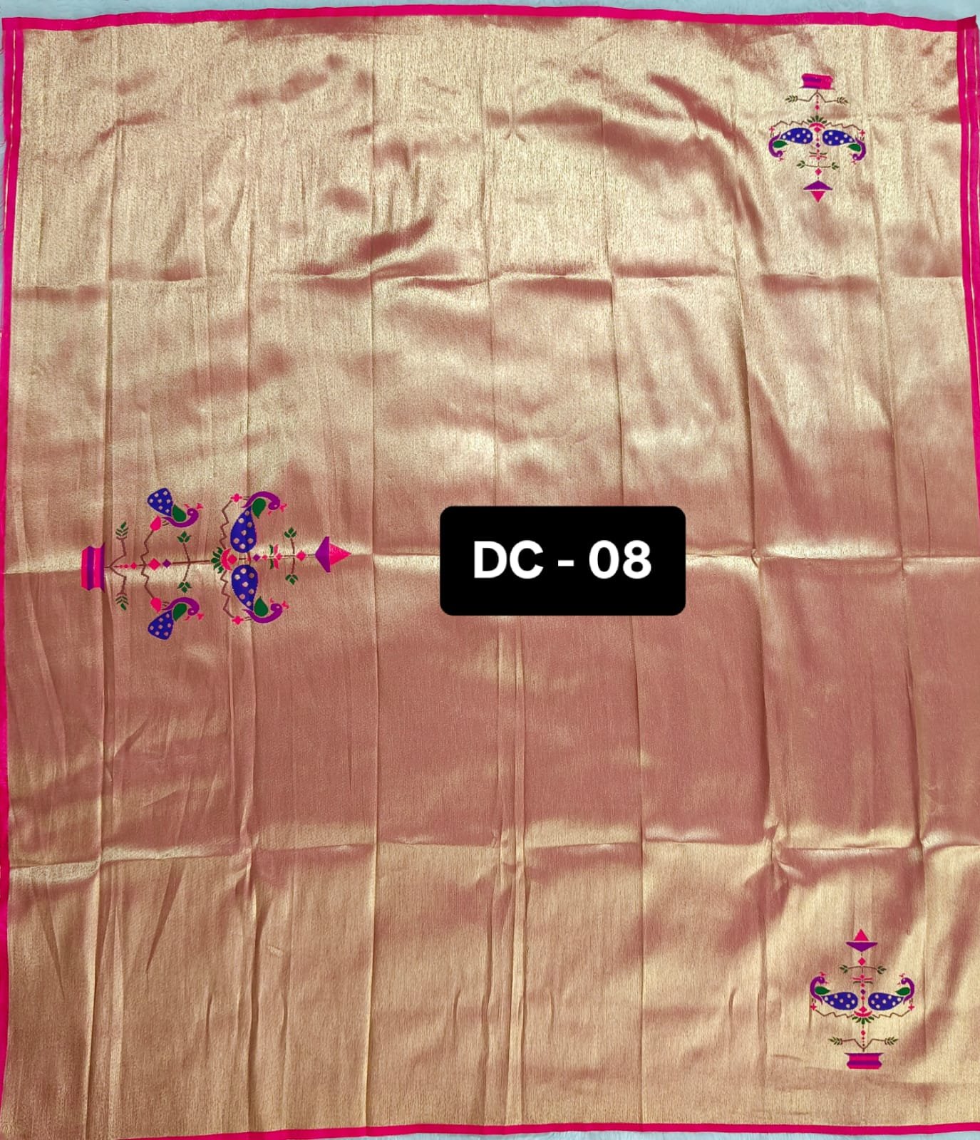 10 Paithani Blouse Piece Pink Border