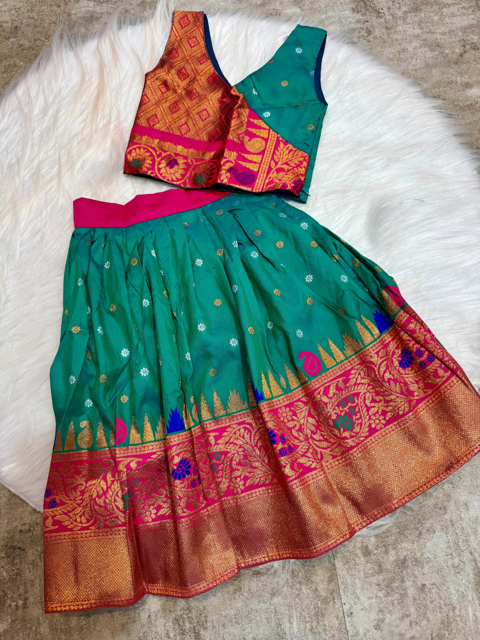 1 Paithani Kids Lehenga image 6