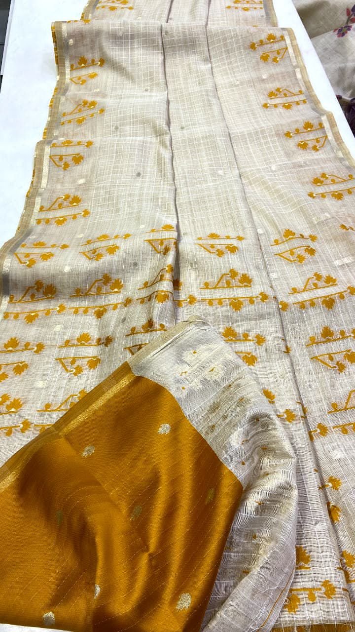 Khadi Cotton Feel Saree image 11