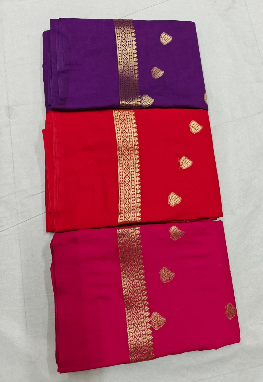 2 Semi Mysore Crape Silk Sarees image 2