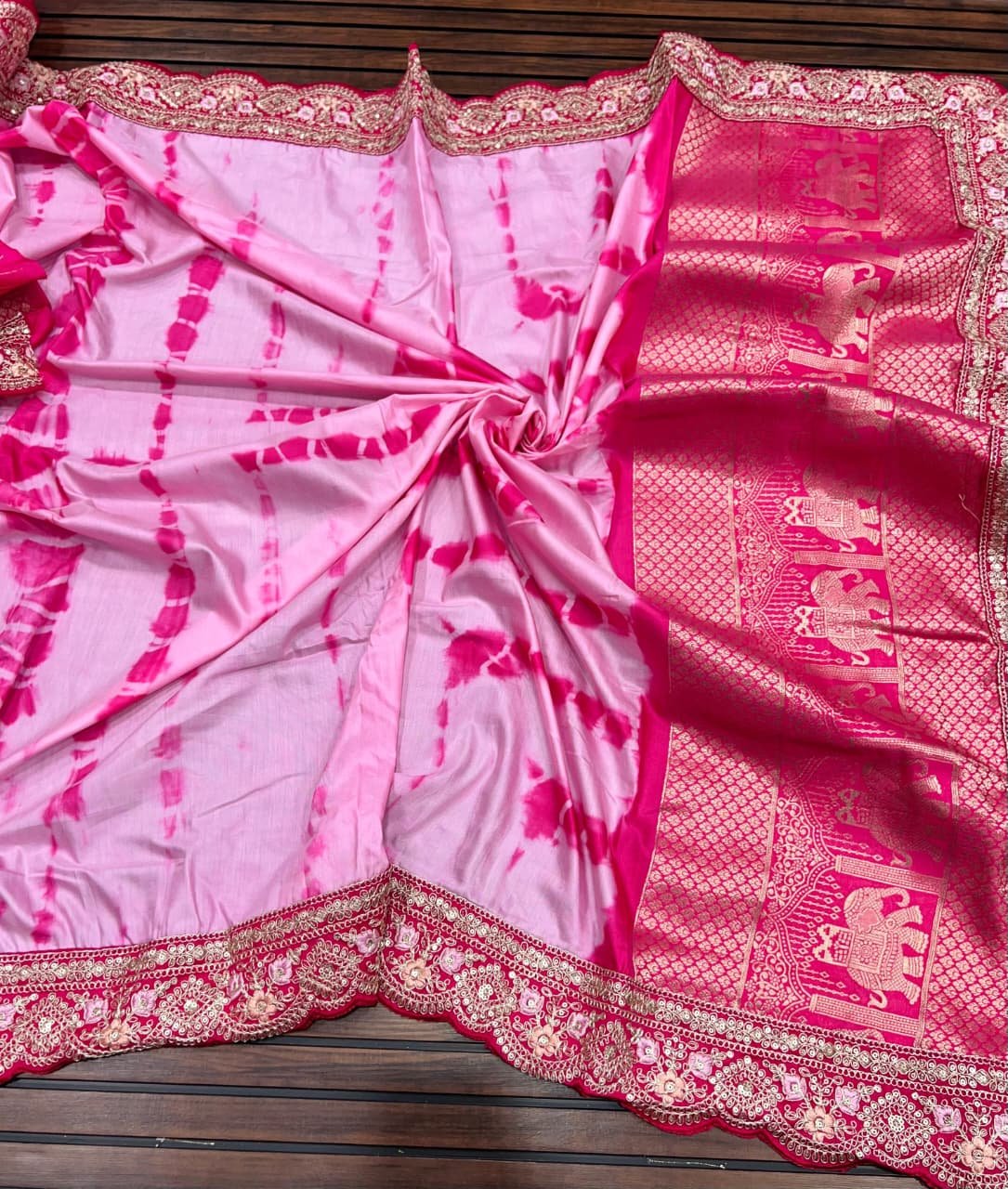 Pure Nylon Spun Viscose Jaquard Saree image 5
