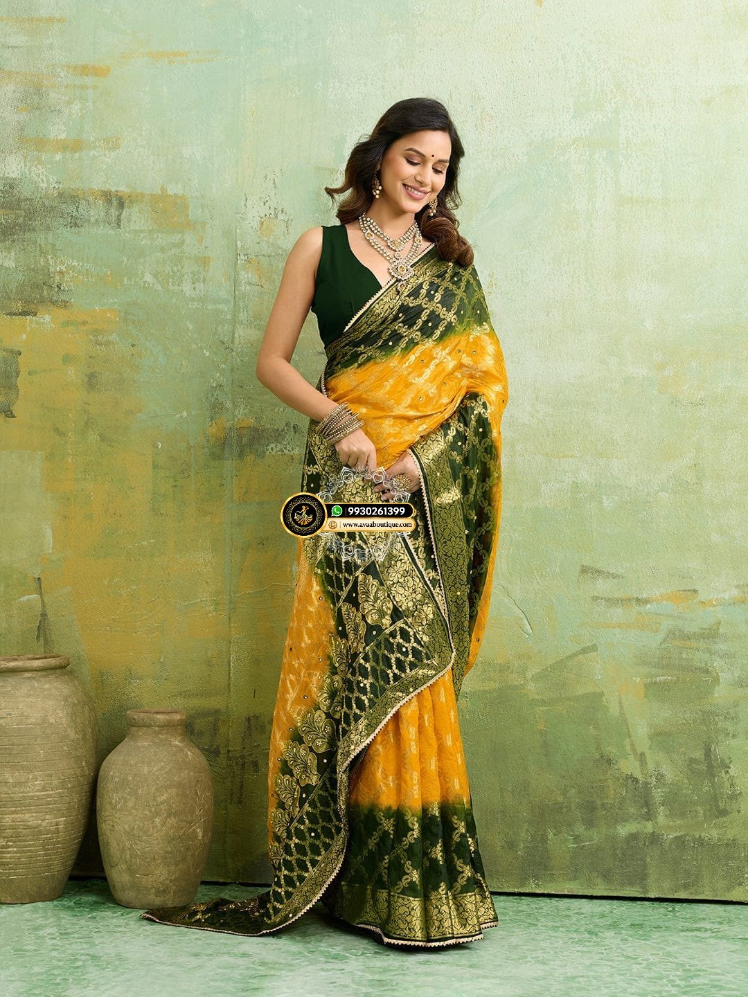 Banarasi Silk With Heavy Zari Work Saree with Handwork (Dual color) image 7