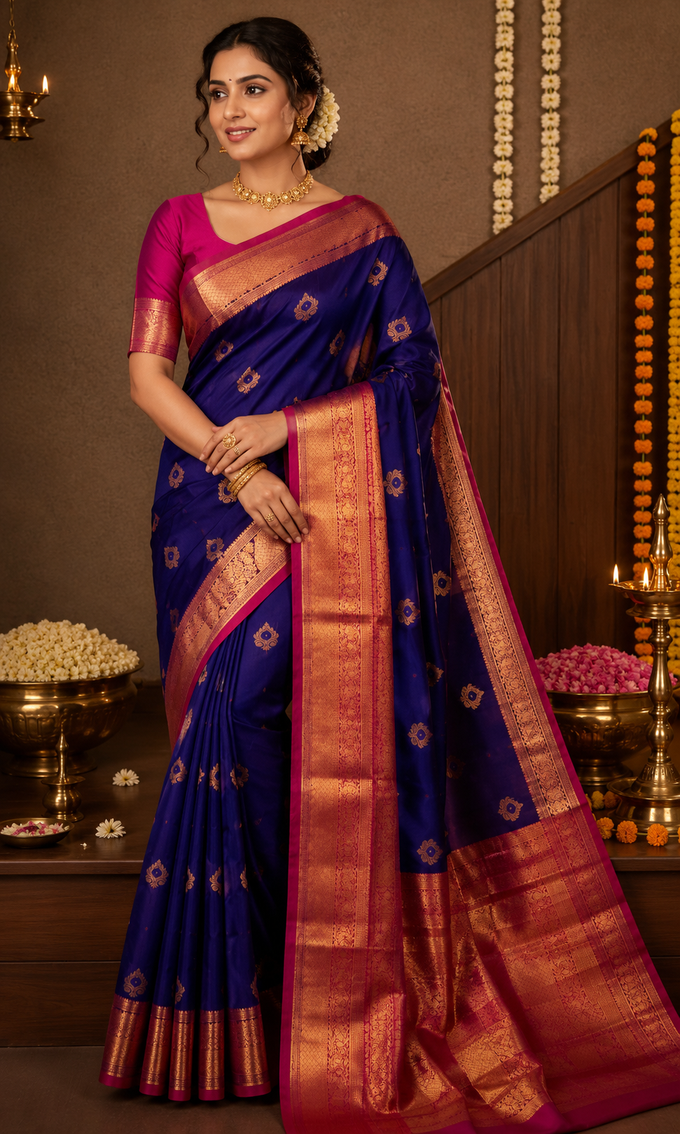 Dharmavaram Semi Silk Saree