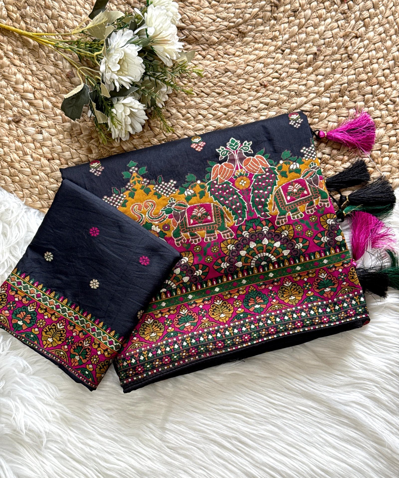 6 Rajwadi Pashmina saree image 7