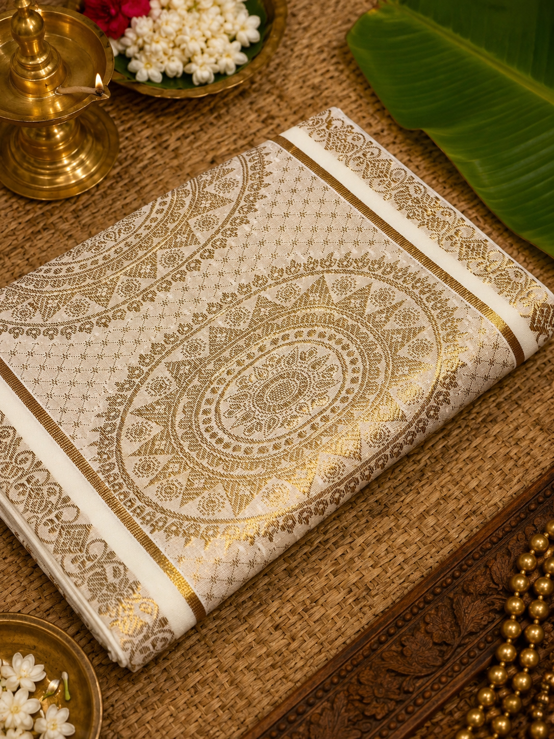 5 Kerala Kasavu Saree Cotton image 3