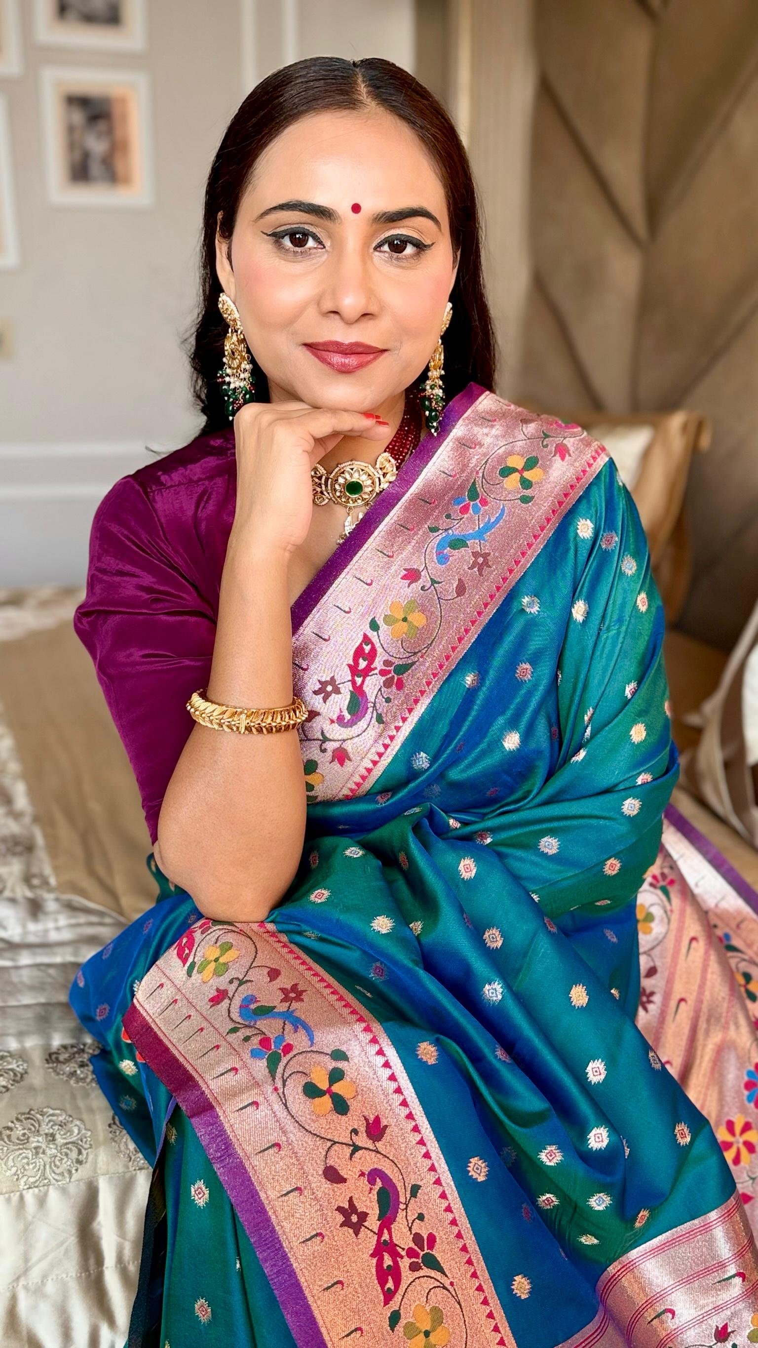 Kalanjali Paithani With Aari Work Blouse image 17