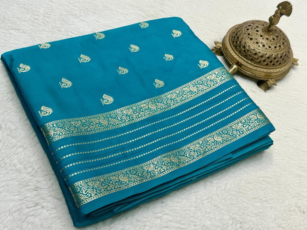 3 Semi Mysore Crape Silk Sarees image 4