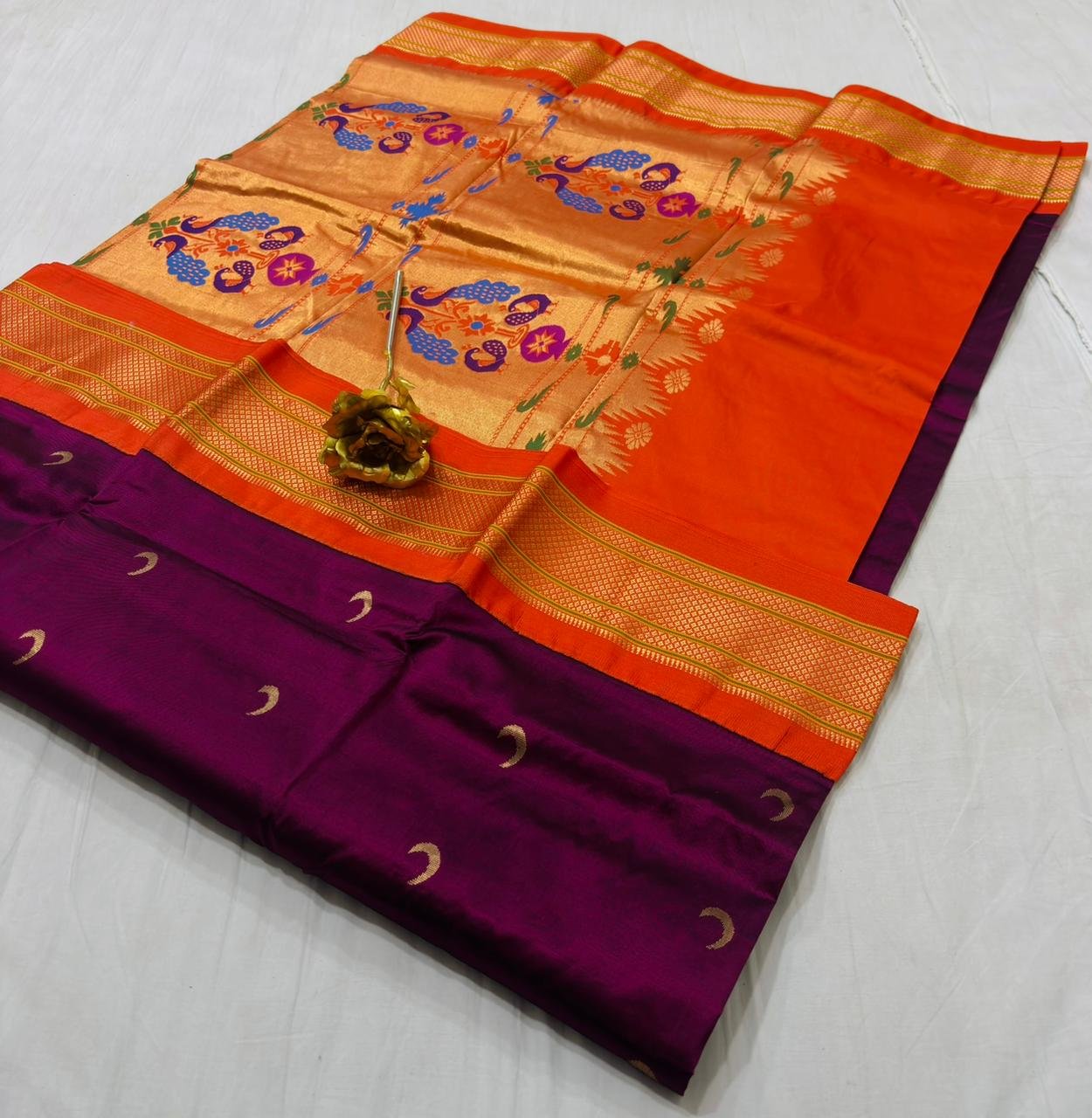 Chandrakor Paithani Pure Silk image 16
