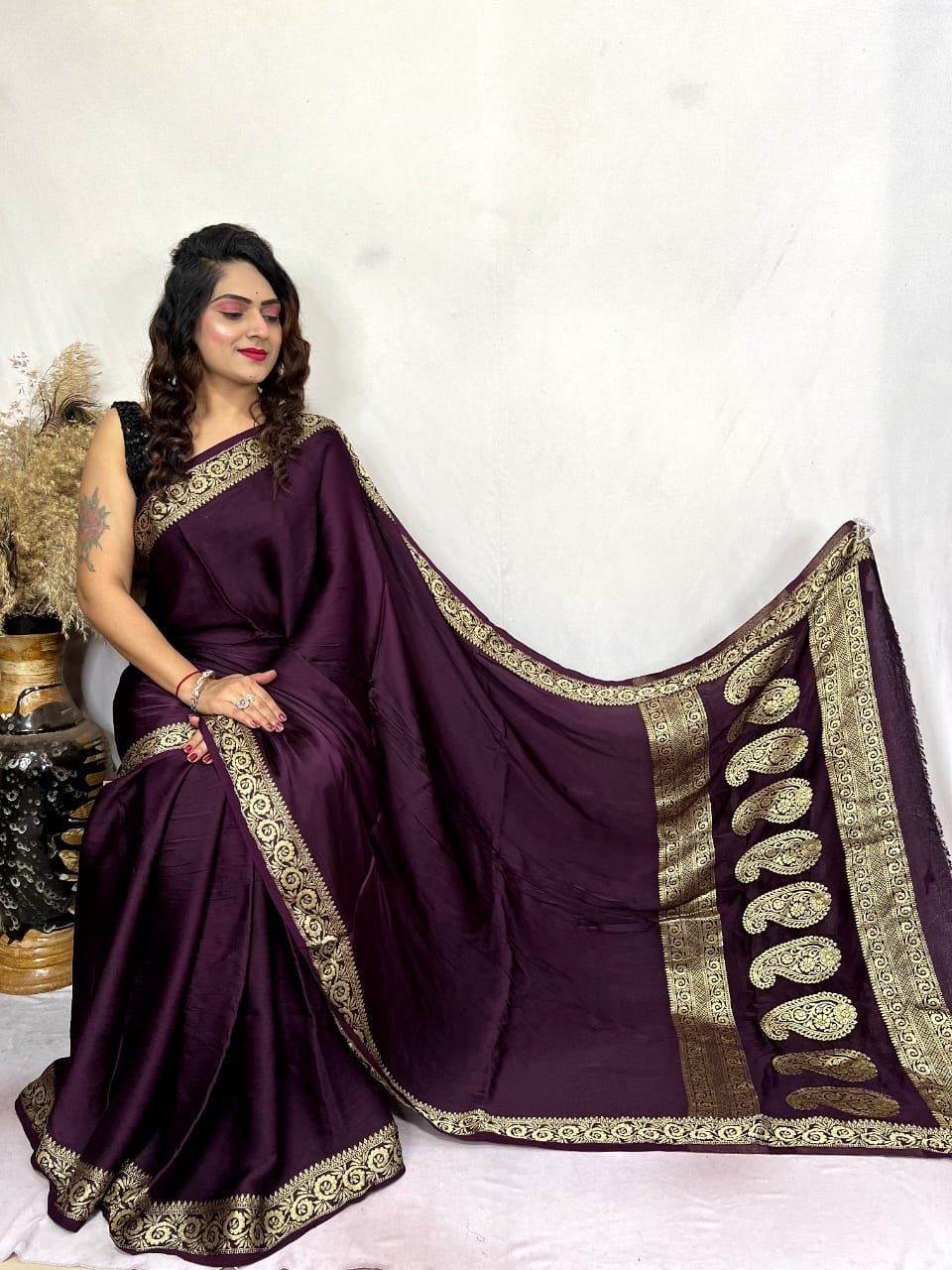 Pure modal silk saree- image 6