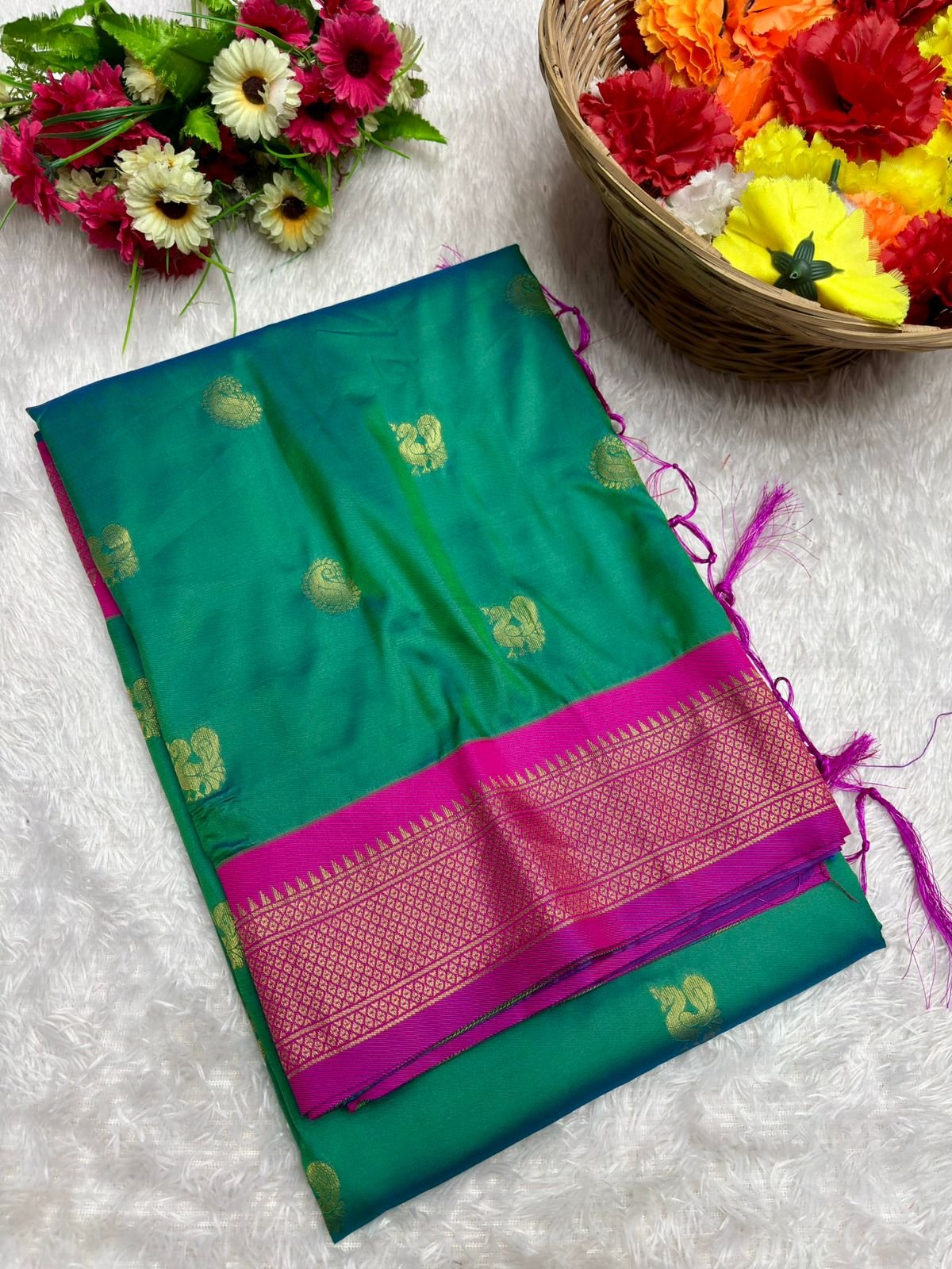 Mango Kadiyal Paithani image 6