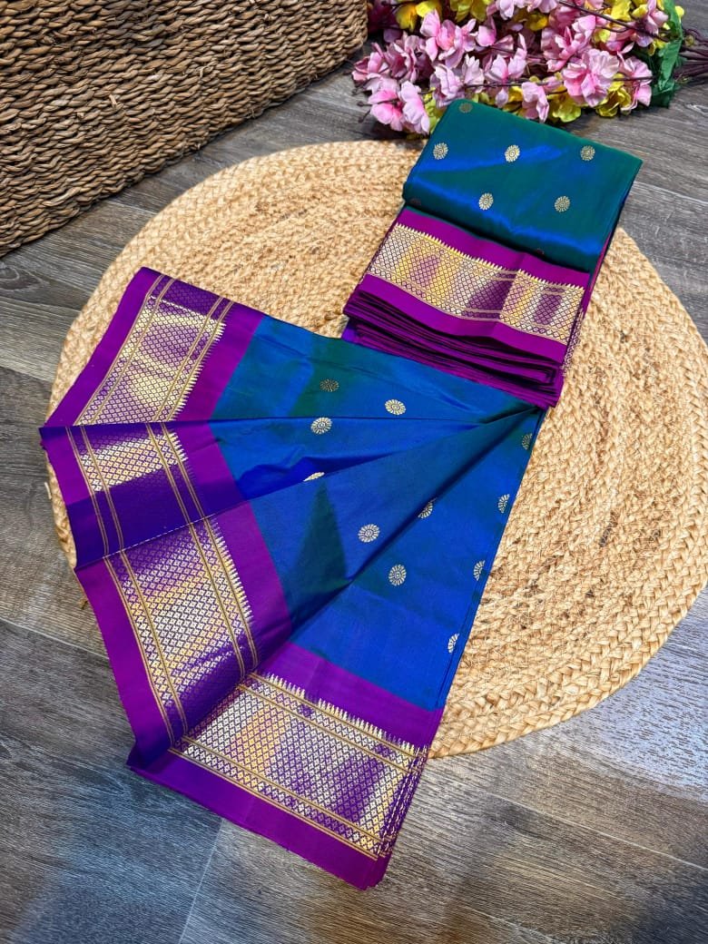 Kalanjali Maharani Paithani Pure Silk image 45