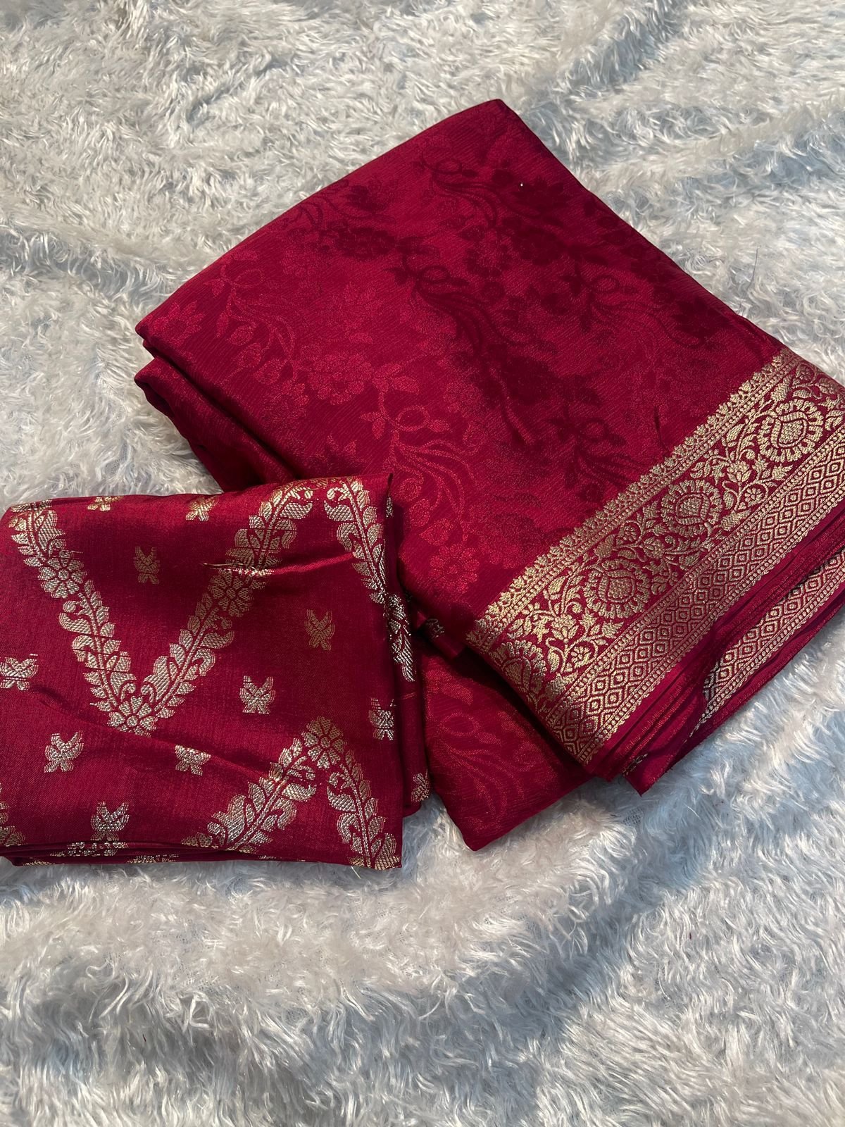 Viscose chinon weaving saree image 7