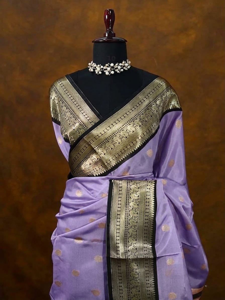Banarasi Semi Katan Silk Sarees image 7