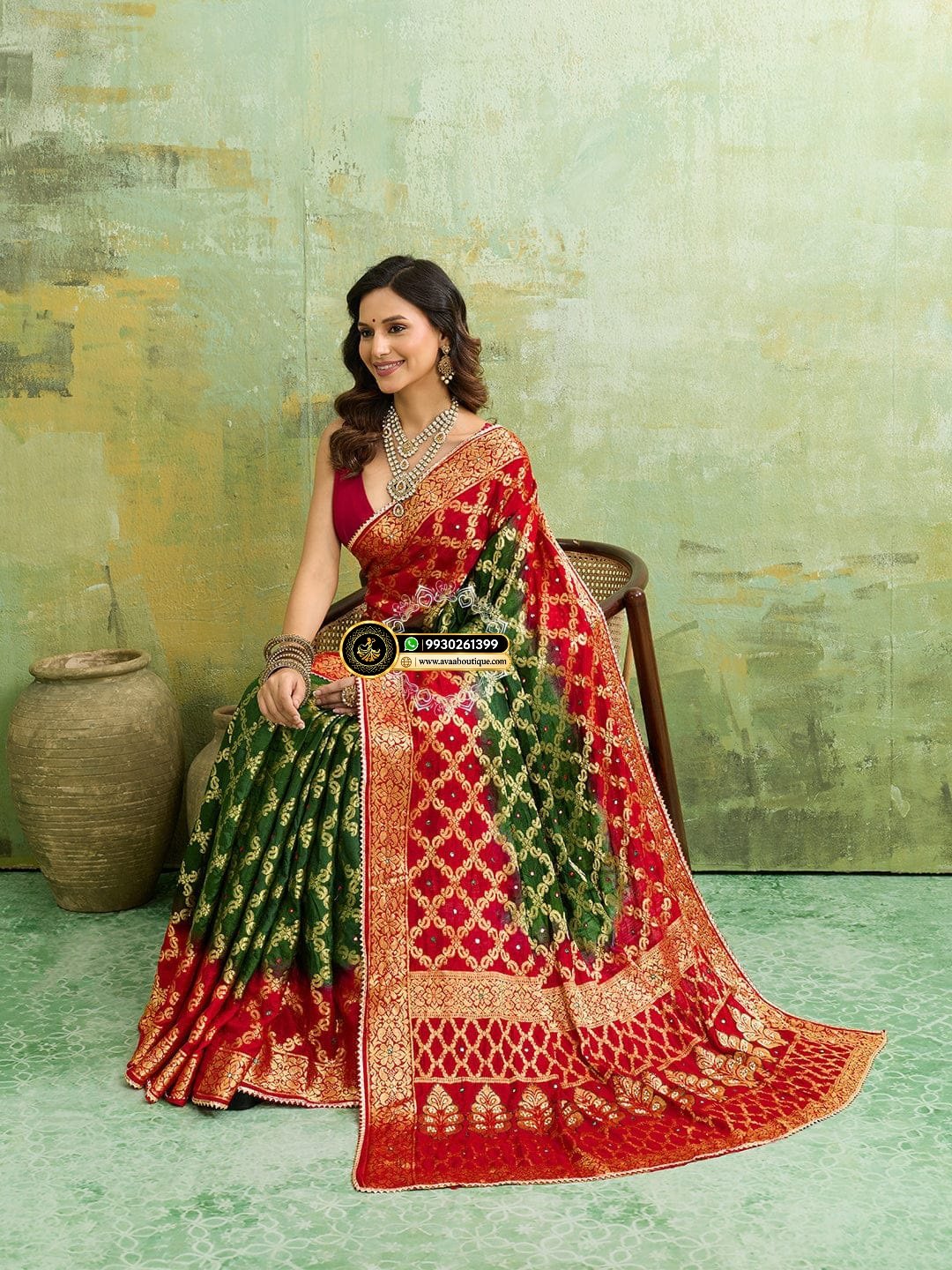 Banarasi Silk With Heavy Zari Work Saree with Handwork (Dual color) image 8