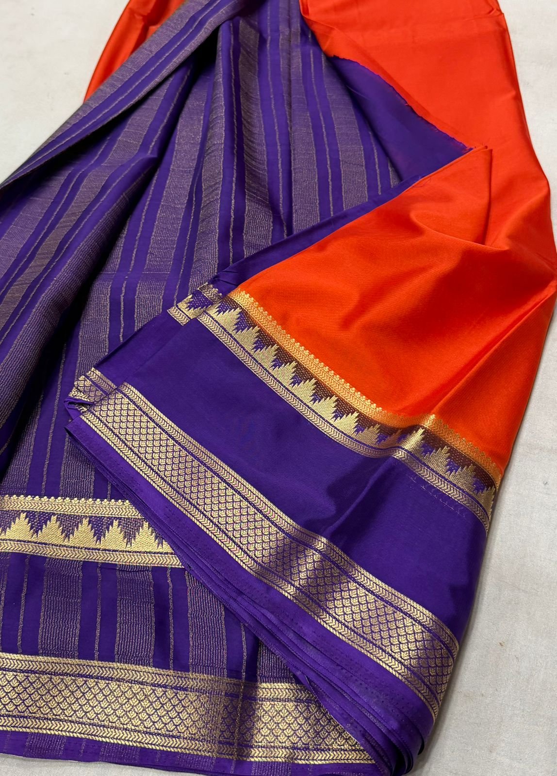 Pure soft Viscose Khadi silk fabric with satin border- image 7