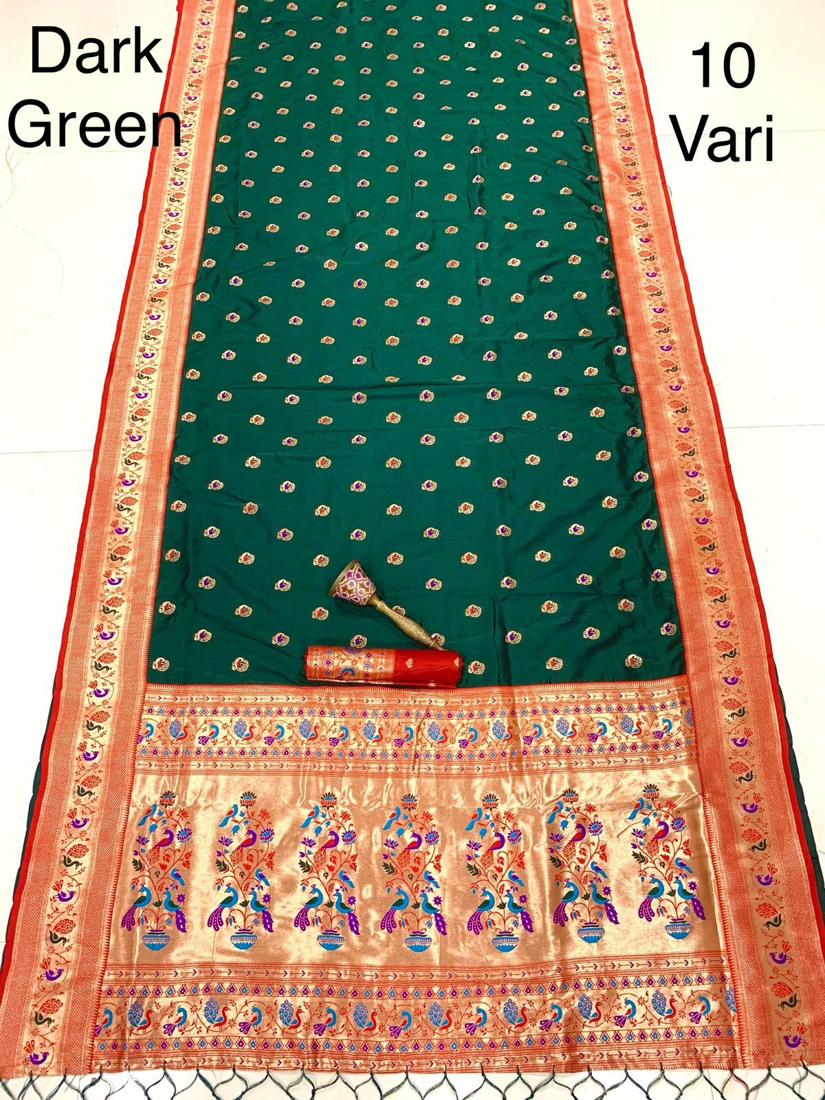 10 yards Peacock Design Paithani image 13