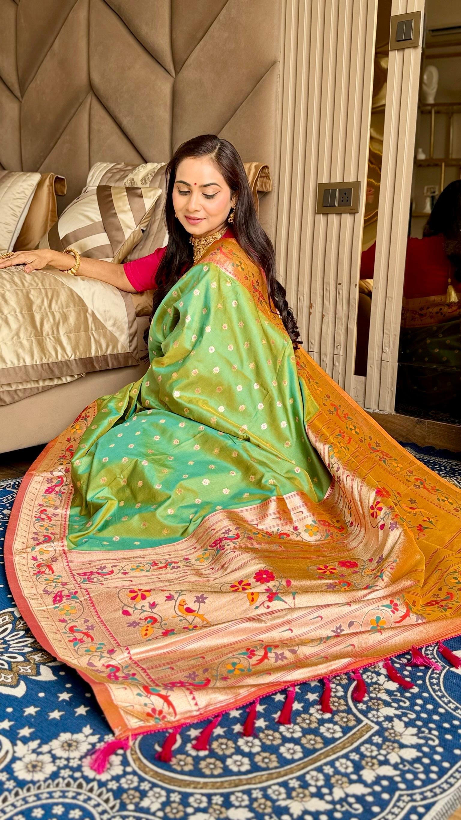 Kalanjali Paithani With Aari Work Blouse image 8