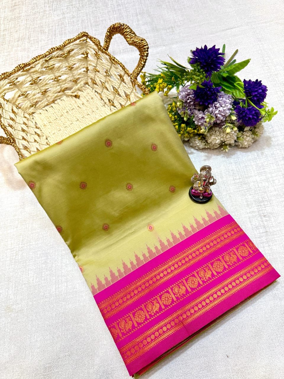 Half Silk South Indian Paithani image 2