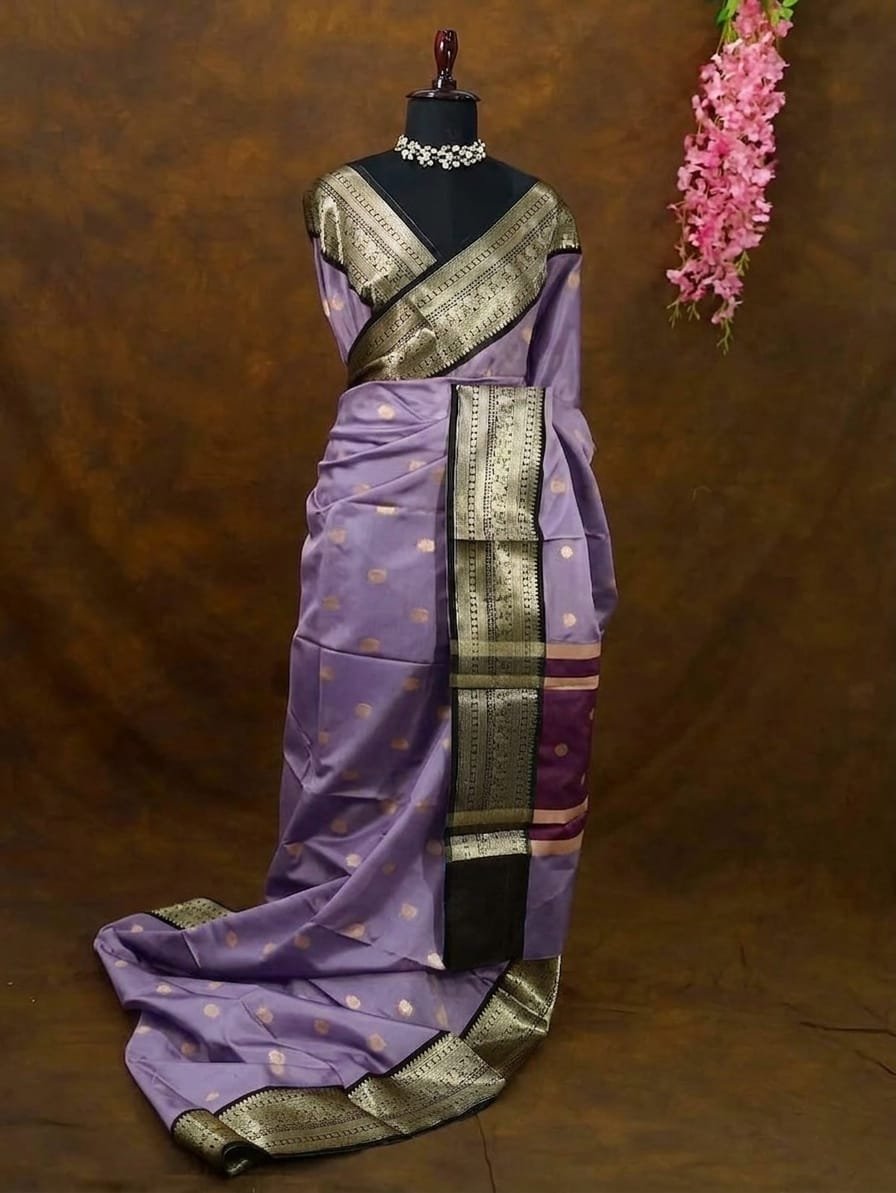 Banarasi Semi Katan Silk Sarees image 5