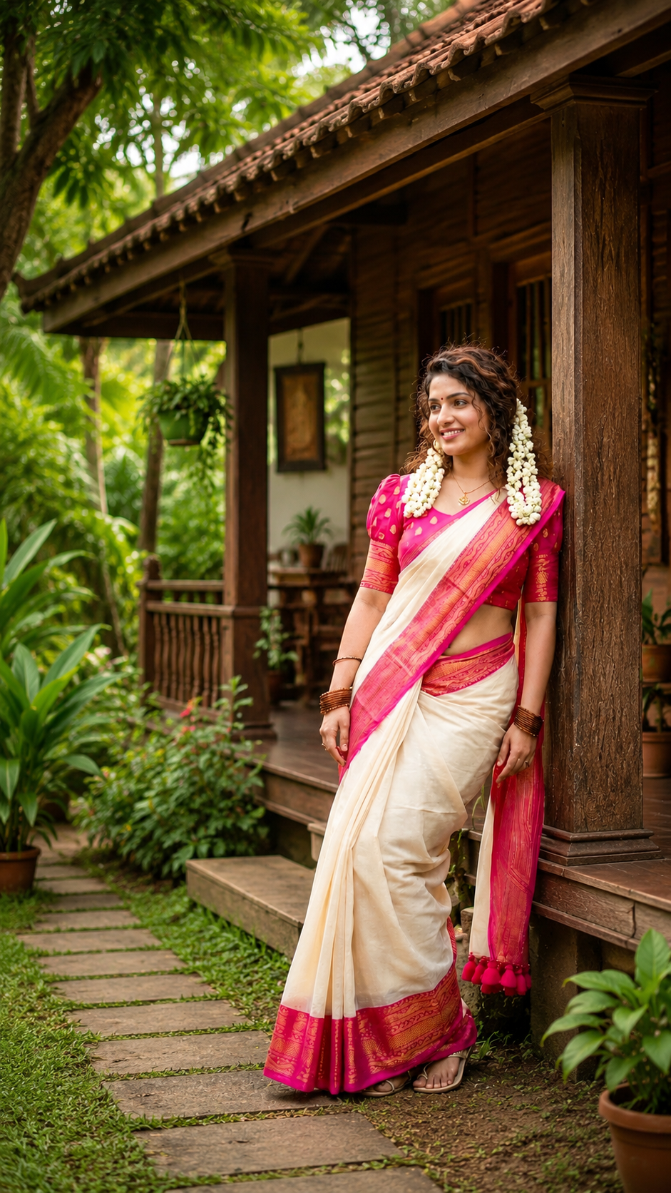 Mul cotton saree for Onam Vishu
