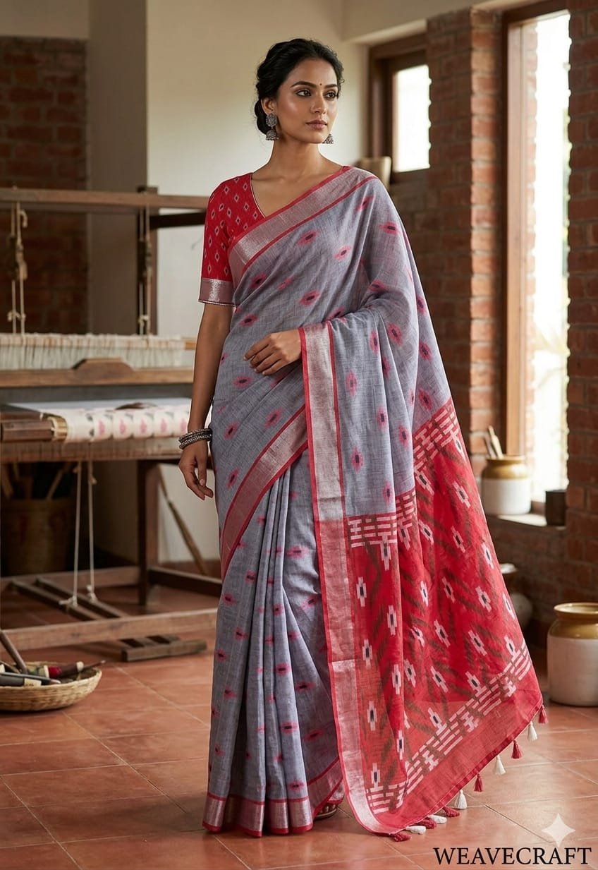 Pure Linen Cotton Sarees image 31