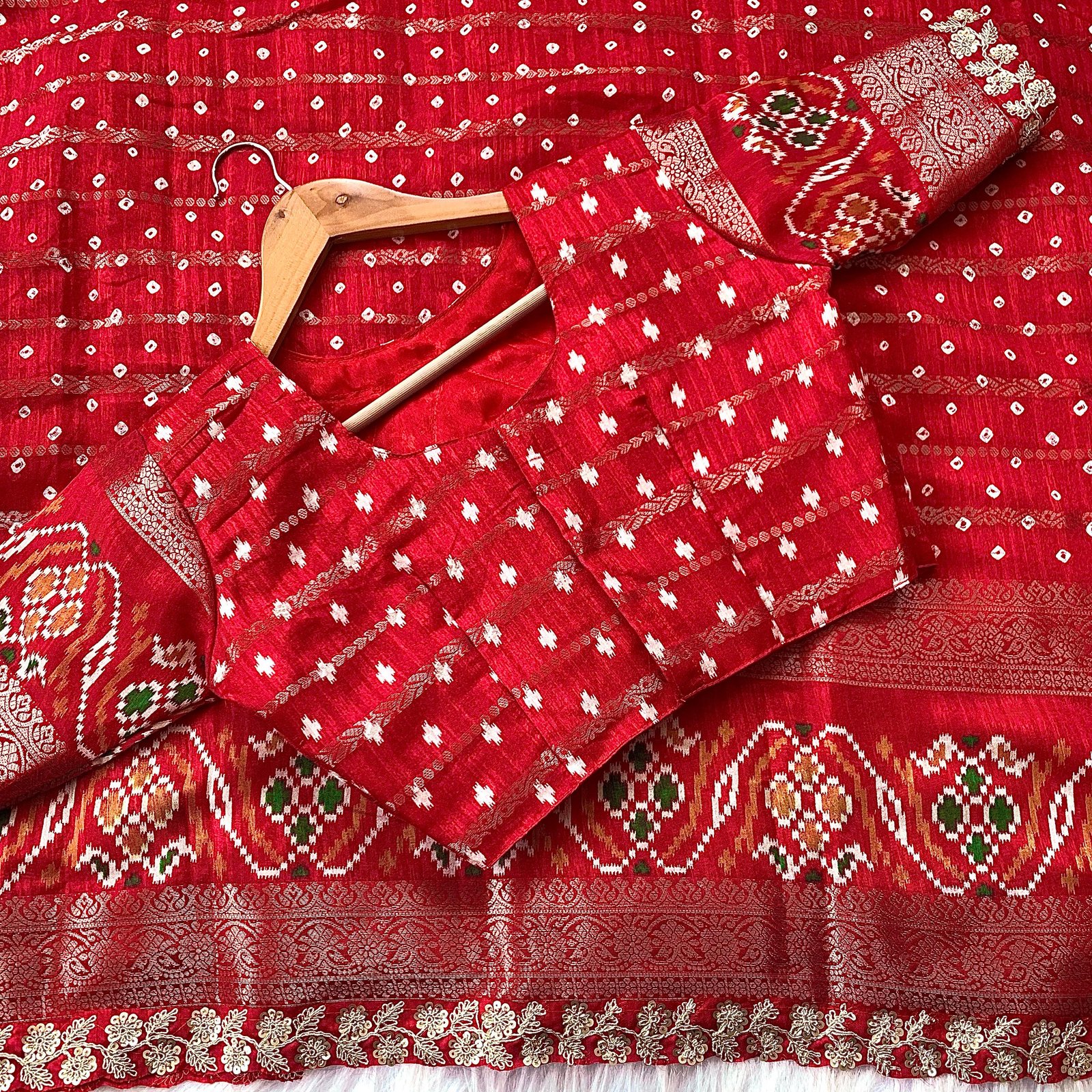 Cotton Silk Saree with Bandhej Print image 6